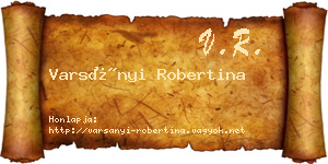 Varsányi Robertina névjegykártya